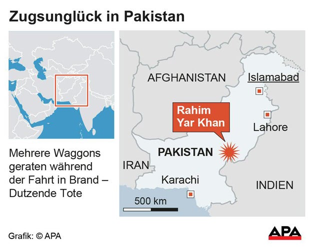Zugsunglück in Pakistan – mindestens 65 Tote