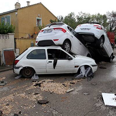 Sturzfluten in den Straßen