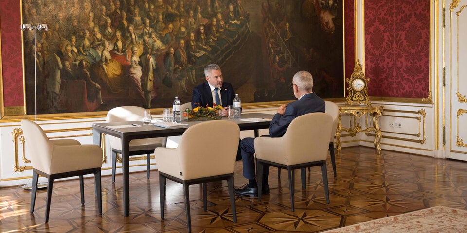 Nach BP-Wahl: Van der Bellen traf Nehammer