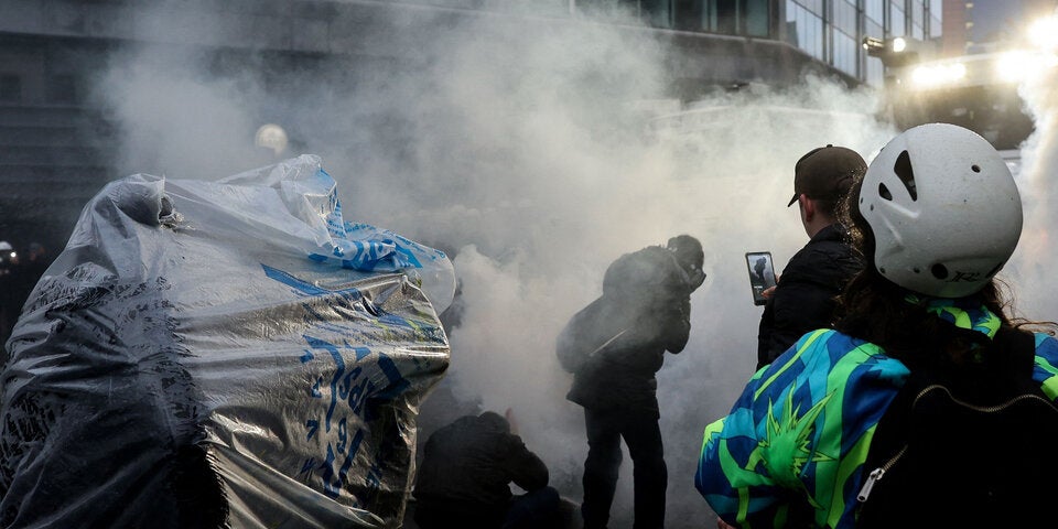 Krawalle bei Corona-Demo in Brüssel