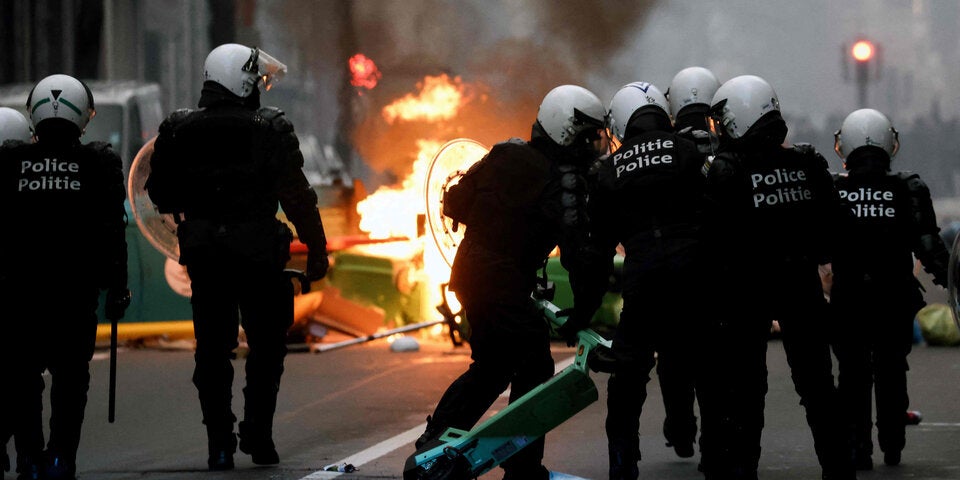 Krawalle bei Corona-Demo in Brüssel