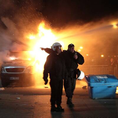 Schwere Krawalle in Warschau