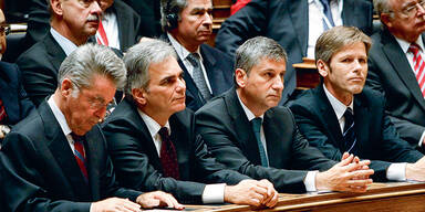 Koalitions-Chefs sparpaket faymann spindelegger