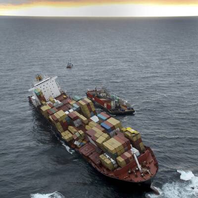 Vor Neuseeland havariertes Containerschiff bricht auseinander