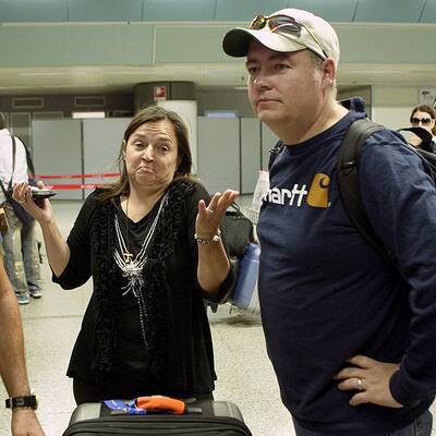 Familie Knox am Leonardo da Vinci-Flughafen in Rom