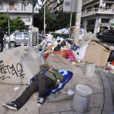 Müllchaos in Athen