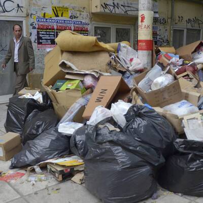 Müllchaos in Athen