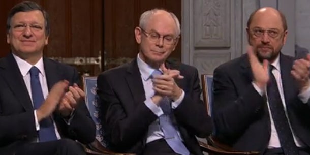 Faymann feiert den Nobelpreis