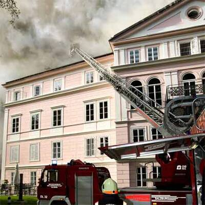 Großbrand in Schloss Arenberg