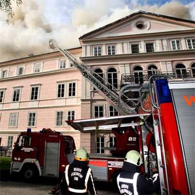 Großbrand in Schloss Arenberg