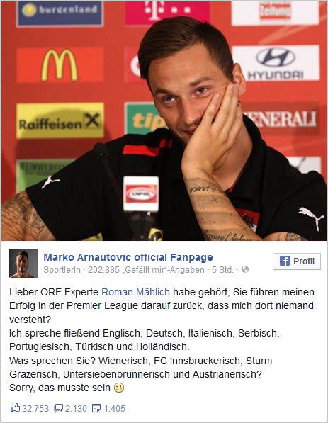 Arnautovic macht sich über Mählich lustig