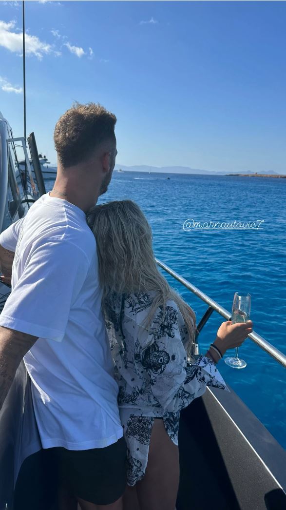 Marko und Sarah Arnautovic auf Jacht vor Formentera