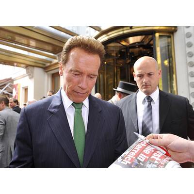 Arnold Schwarzenegger in Wien gelandet