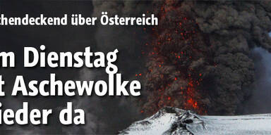 Aschewolke ist am Dienstag wieder da