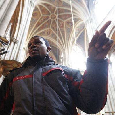 Flüchtlingscamper in der Votivkirche