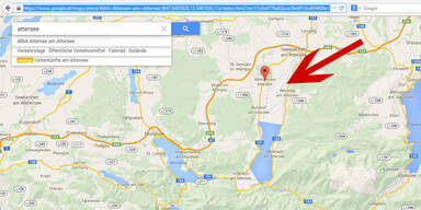 Auf Google Maps ist der Attersee leer