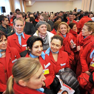 Betriebsversammlung des AUA-Bodenpersonals