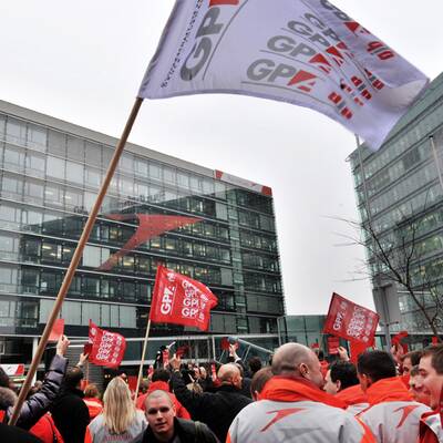 Betriebsversammlung des AUA-Bodenpersonals