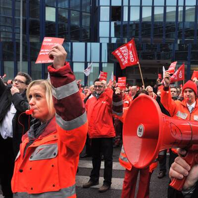 Betriebsversammlung des AUA-Bodenpersonals