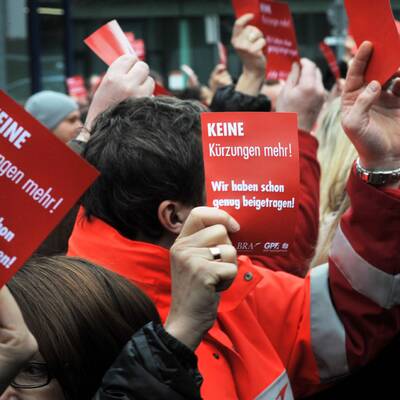 Betriebsversammlung des AUA-Bodenpersonals