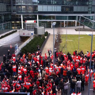 Betriebsversammlung des AUA-Bodenpersonals