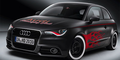 Audi A1 "Hot Rod" - mattschwarze Lackierung, Flammen-Airbrush und coole Weißwand-Reifen als Blickfang. Bild: Audi AG