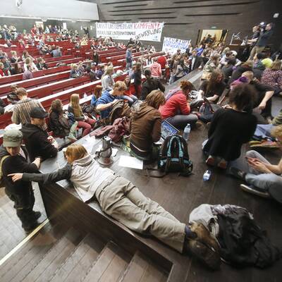 Studenten besetzen Audimax