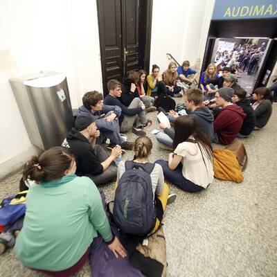 Studenten besetzen Audimax