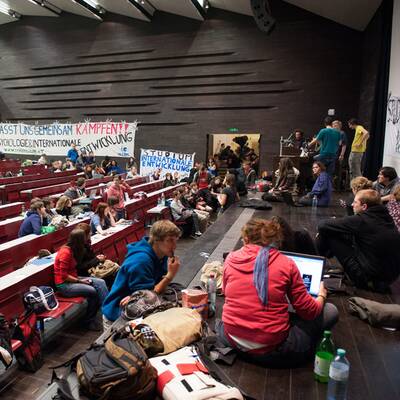 Studenten besetzen Audimax
