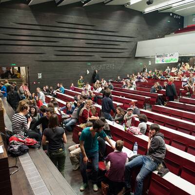 Studenten besetzen Audimax