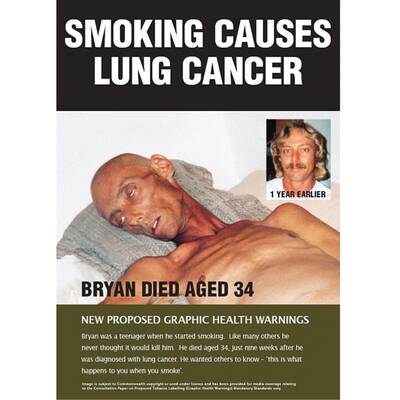 Zigarettenpackerl in Australien