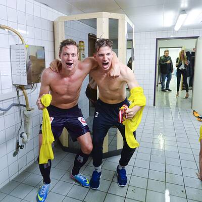 So feierte Austria in der Kabine