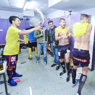 So feierte Austria in der Kabine