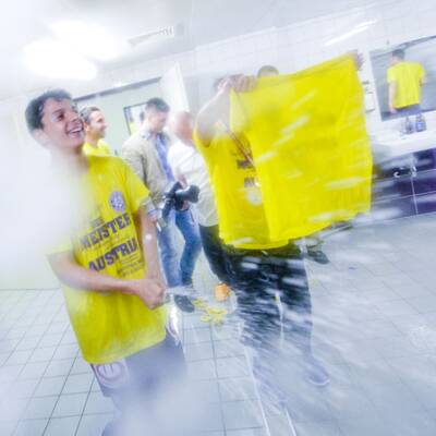 So feierte Austria in der Kabine