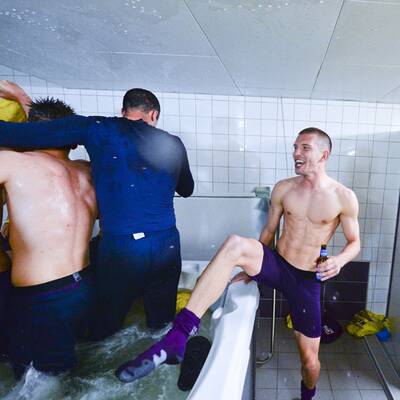 So feierte Austria in der Kabine