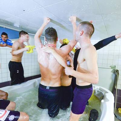 So feierte Austria in der Kabine