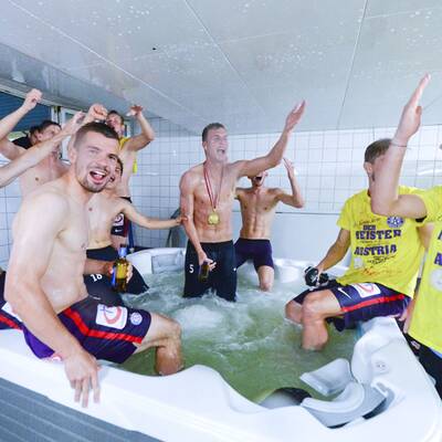 So feierte Austria in der Kabine