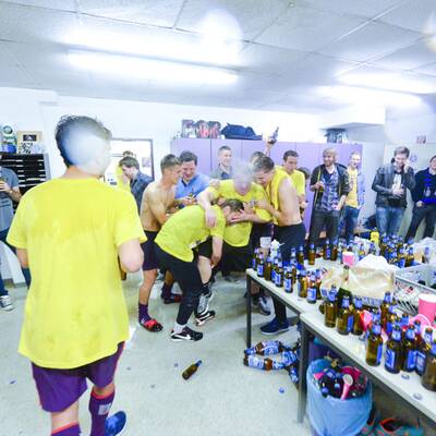 So feierte Austria in der Kabine