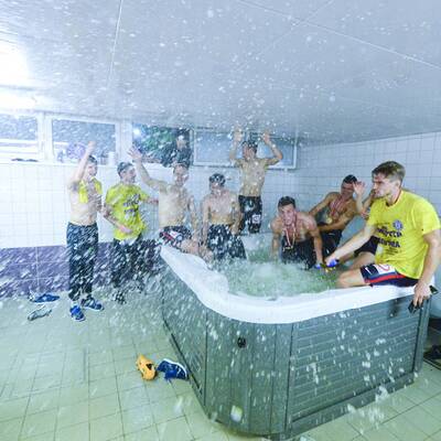 So feierte Austria in der Kabine