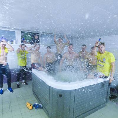 So feierte Austria in der Kabine