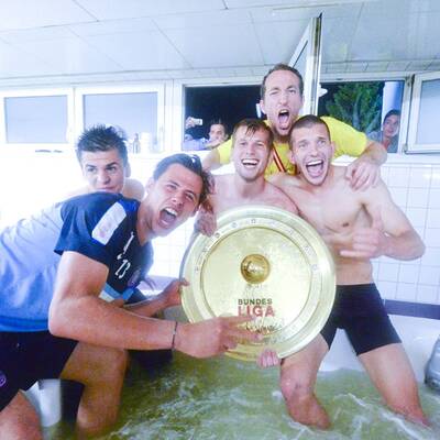 So feierte Austria in der Kabine