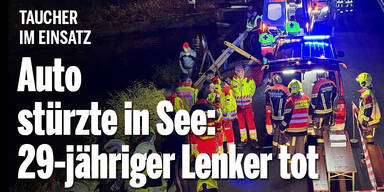 Auto stürzte in See: 29-jähriger Lenker tot