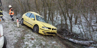 Pkw crasht in Baum: Baby mit Heli ins Spital gebracht