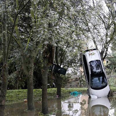 Sturzfluten in den Straßen