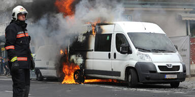 Brand Lieferwagen Wien mariahilf
