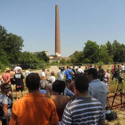 Glanzstoff Sprengung