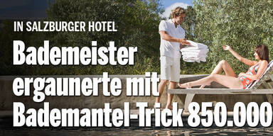 Bademeister ergaunerte mit Bademantel-Trick 850.000 Euro