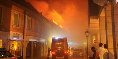 Brand in City von Baden