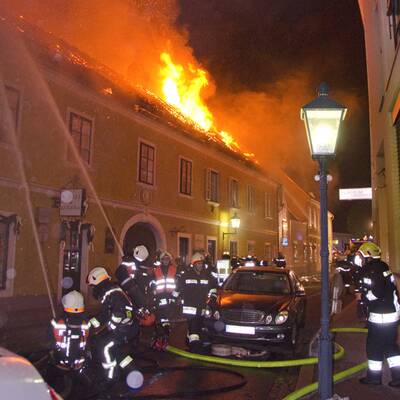 Großbrand in City von Baden