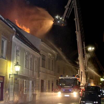Großbrand in City von Baden